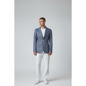 Men's Textured Blazer Jacket - Blue Chambray - EU 46 / US‎ 36